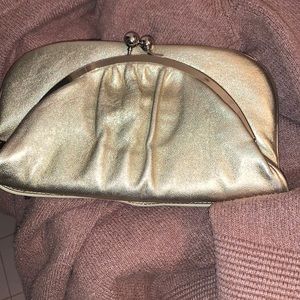 NEW! HOBO Foldover Clutch Gold Metallic